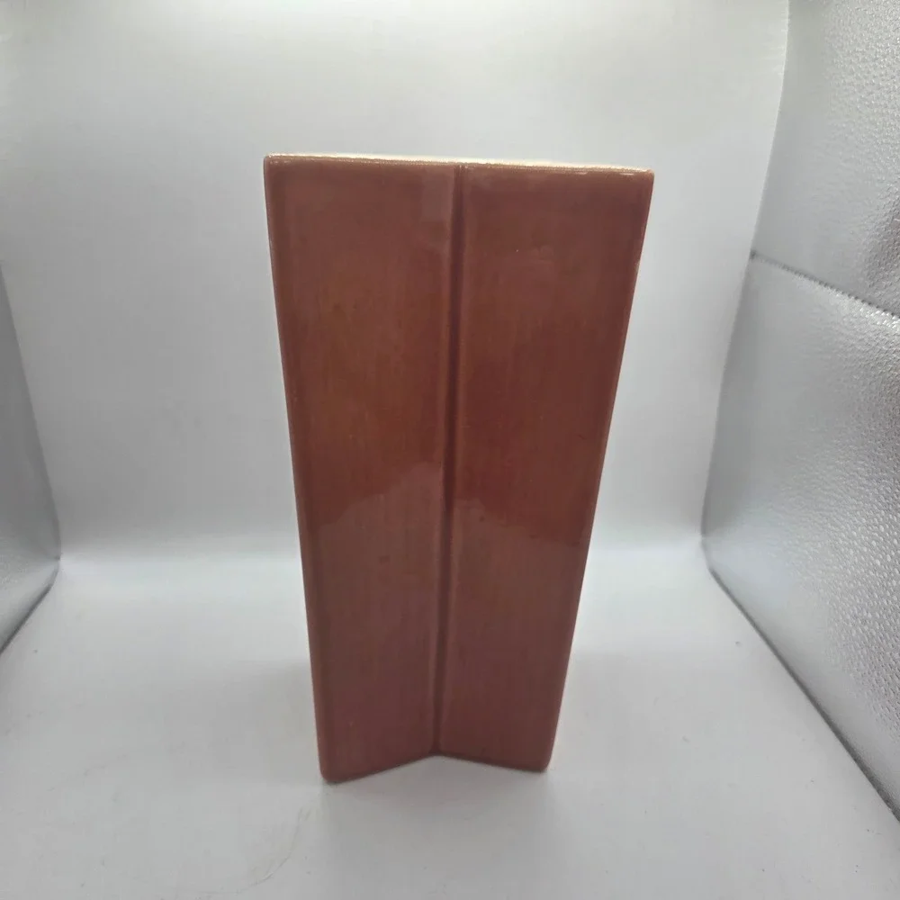 Vintage Red Wing Pottery Geometric Star Vase Pink Art Deco MCM USA